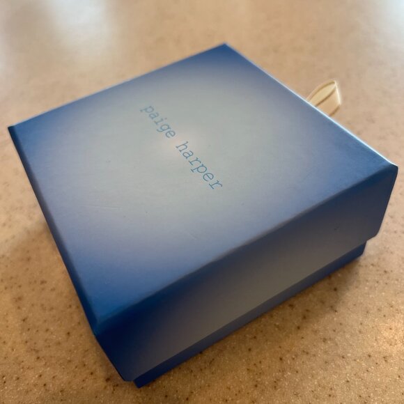 PAIGE HARPER Blue Color Therapy 3 Stone Layered Necklace 14K Gold Plated NIB - Picture 5 of 5